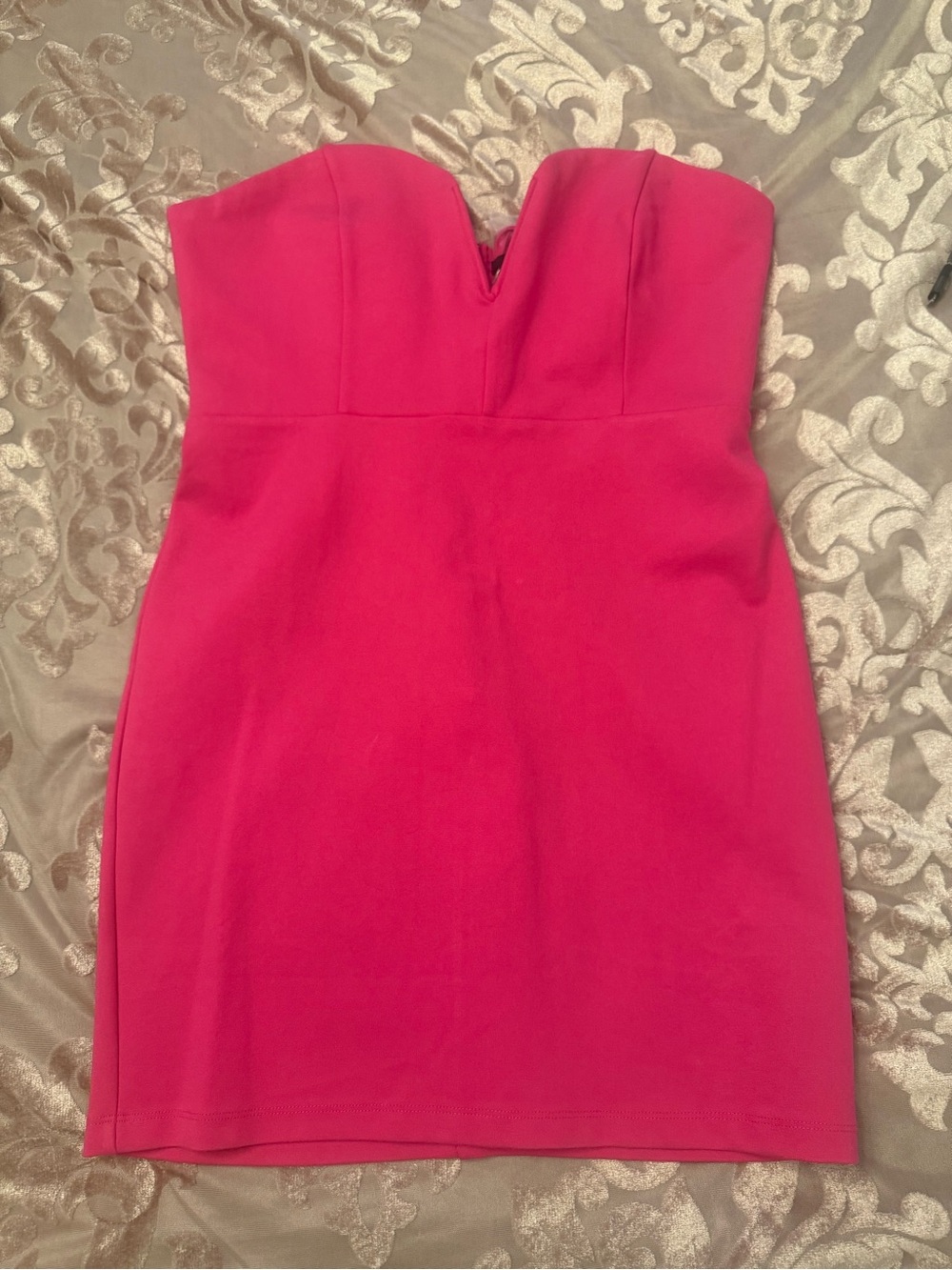 Forever 21 Strapless Hot Pink Bodycon Dress with Convertible Straps-Size Medium.